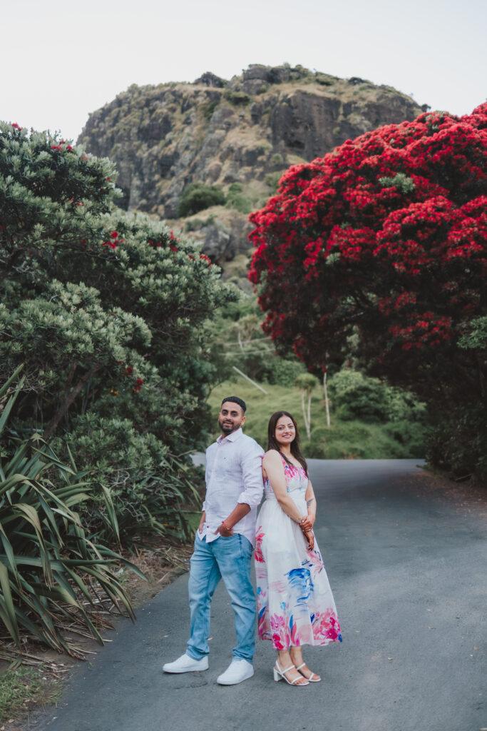 Natural pre-wedding shoot couple portraits Auckland